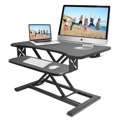 Hysell Height Adjustable Standing Desk Converter Symple Stuff | Wayfair North America