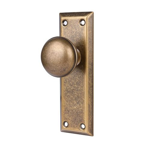 ToPToToo Dummy Door Knob Interior, Inactive Door Knobs for Closet, Antique Bifold Door Knobs Replacement, Single-Side Dummy Old Style Door Handle, Vintage Brass, 2 Pack | Amazon (US)