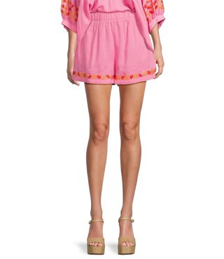High Rise Embroidered Carlie Shorts | Dillard's