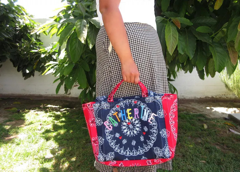 Personalized Bandana Quilted Tote Bag | Etsy (Global)
