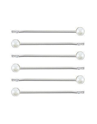 6x Simple Pearl Hair Grips | Nude | One Size | 5866221300 | Accessorize | Accessorize UK