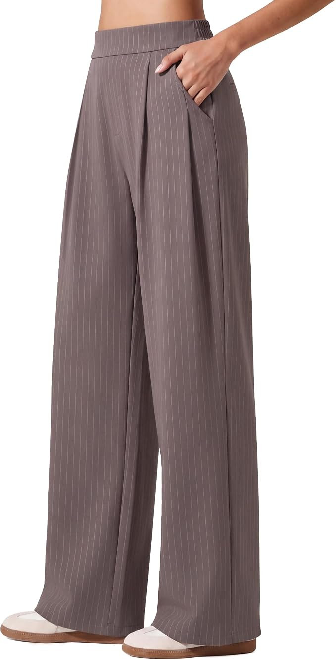 G4Free ShiftReady Women's Wide Leg Yoga Dress Pants High Waist with Pockets | Breathable Feel, Sn... | Amazon (US)