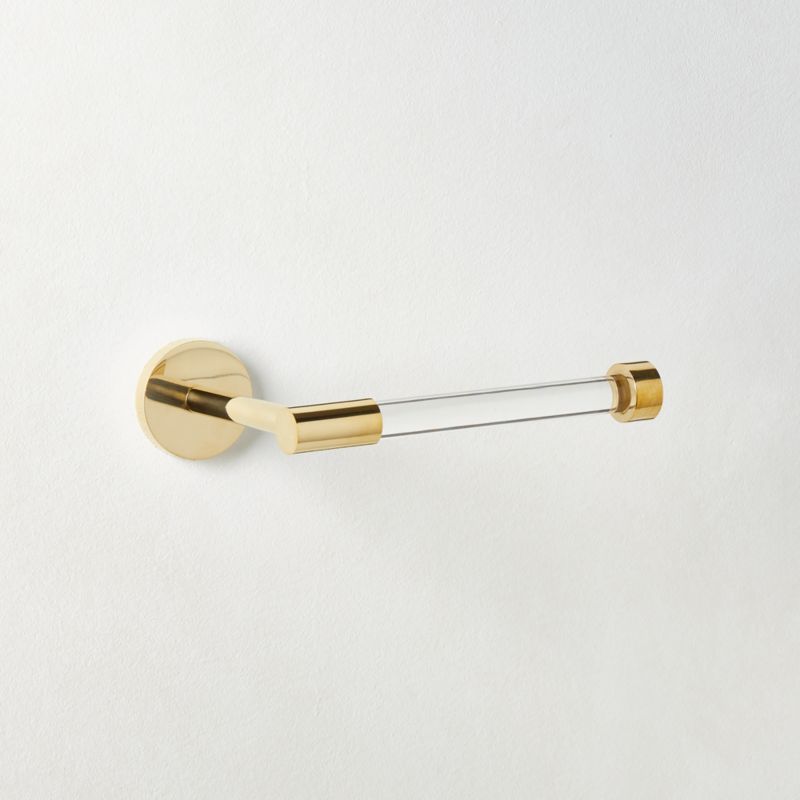 Flynn Modern Gold Toilet Paper Holder | CB2 | CB2