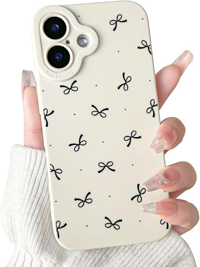 Lovmooful Compatible for iPhone 16 Plus Case Cute Aesthetic Bowknot Ribbon Design for Girls Women... | Amazon (US)