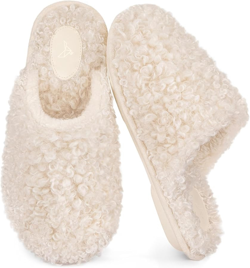 RockDove Women's Twirl Fleece Cozy Scuff Slippers with Memory Foam, Indoor Non-Slip Rubber Sole, ... | Amazon (US)