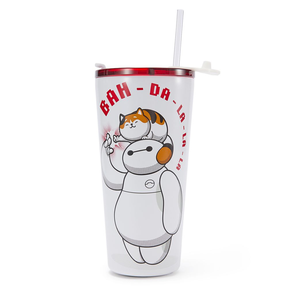 Baymax and Mochi 19 oz. Stainless Steel Tumbler with Straw – Big Hero 6 | Disney Store
