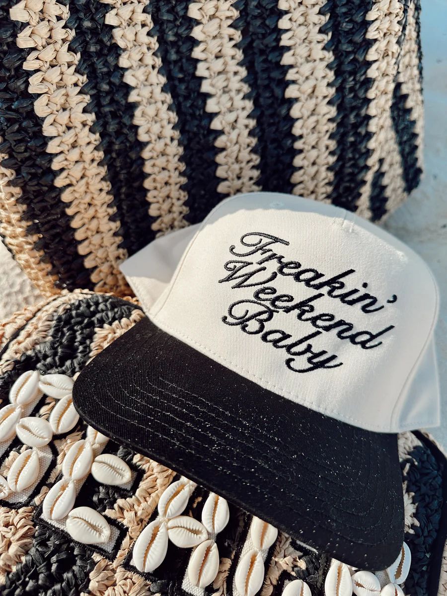 Freakin' Weekend Baby - Black Vintage Trucker Hat - PREORDER | KenzKustomz