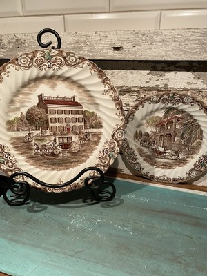 Vintage HERITAGE HALL Staffordshire Johnson Bros Dinner Plate & Salad Plates | eBay US