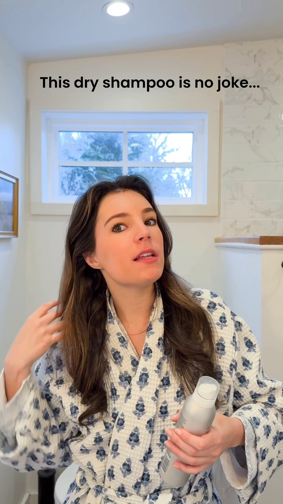 This dry shampoo is crazy I'm actually so impressed! 🌊🤍✅  Robe is from @Target size S/M!

Dry shampoo / brown hair dry shampoo / best dry shampoo / hair / beauty / hair products / best hair / blue and white robe / blue and white bathrobe / blue bathrobe / cute bathrobe / flower bathrobe / cute robe 

#LTKselfcare #LTKgrwm #LTKBeauty