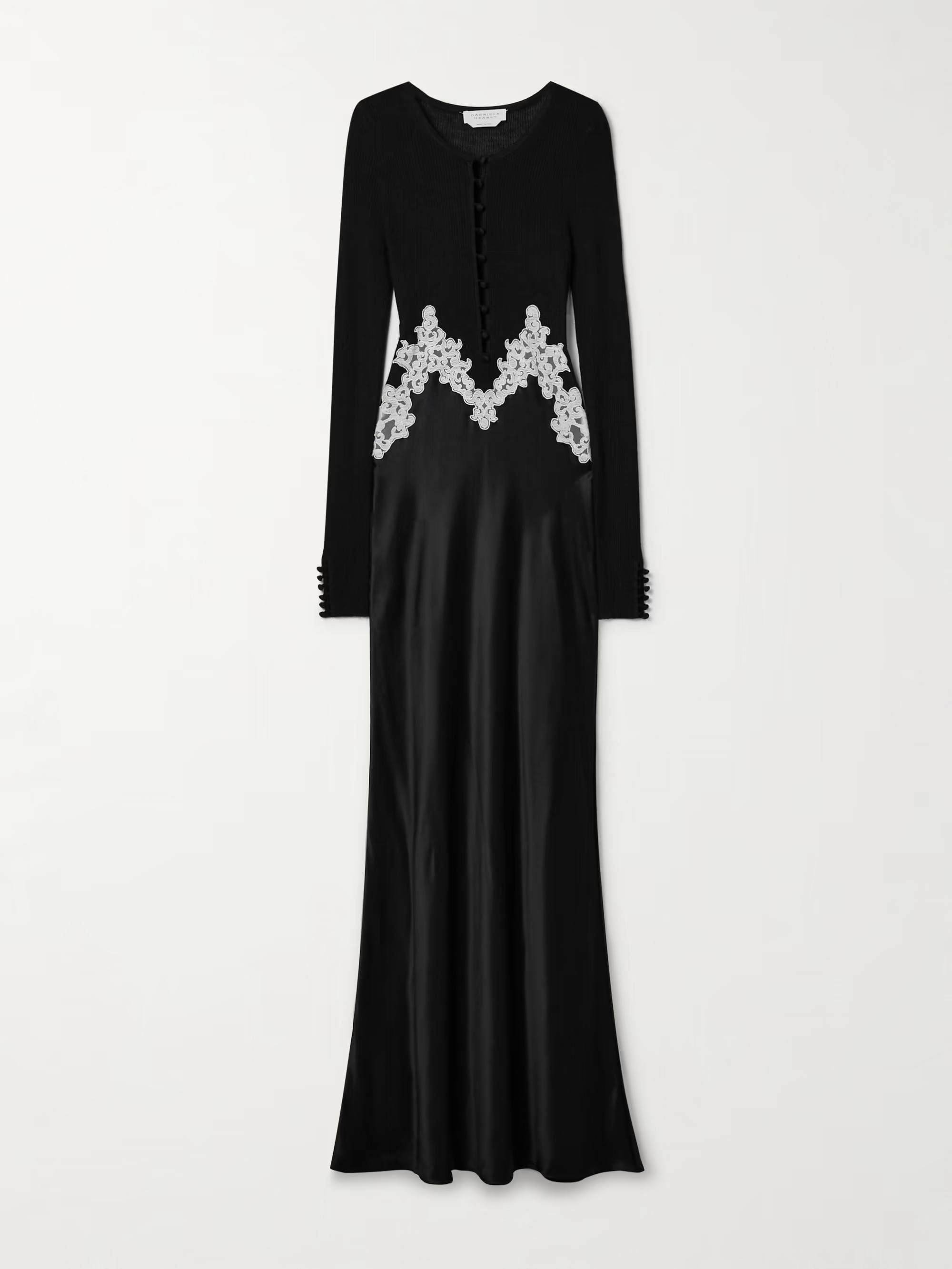 Kerry lace-trimmed ribbed silk-chiffon and satin maxi dress | NET-A-PORTER (US)