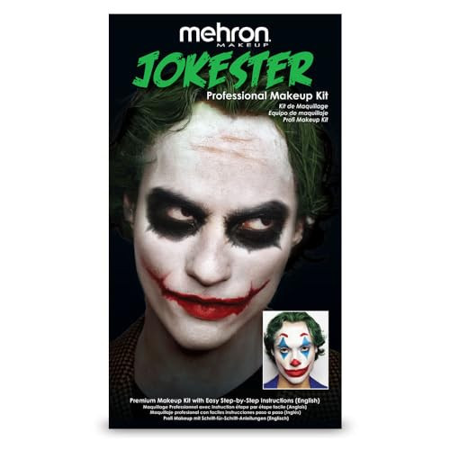 Mehron Makeup Premium Character Kits| Makeup Kits for Halloween & Cosplay| Made in the USA | Complete Kit | Includes all Tools & Instructions on How to Create the Look | (Evil Jokester) | Amazon (US)