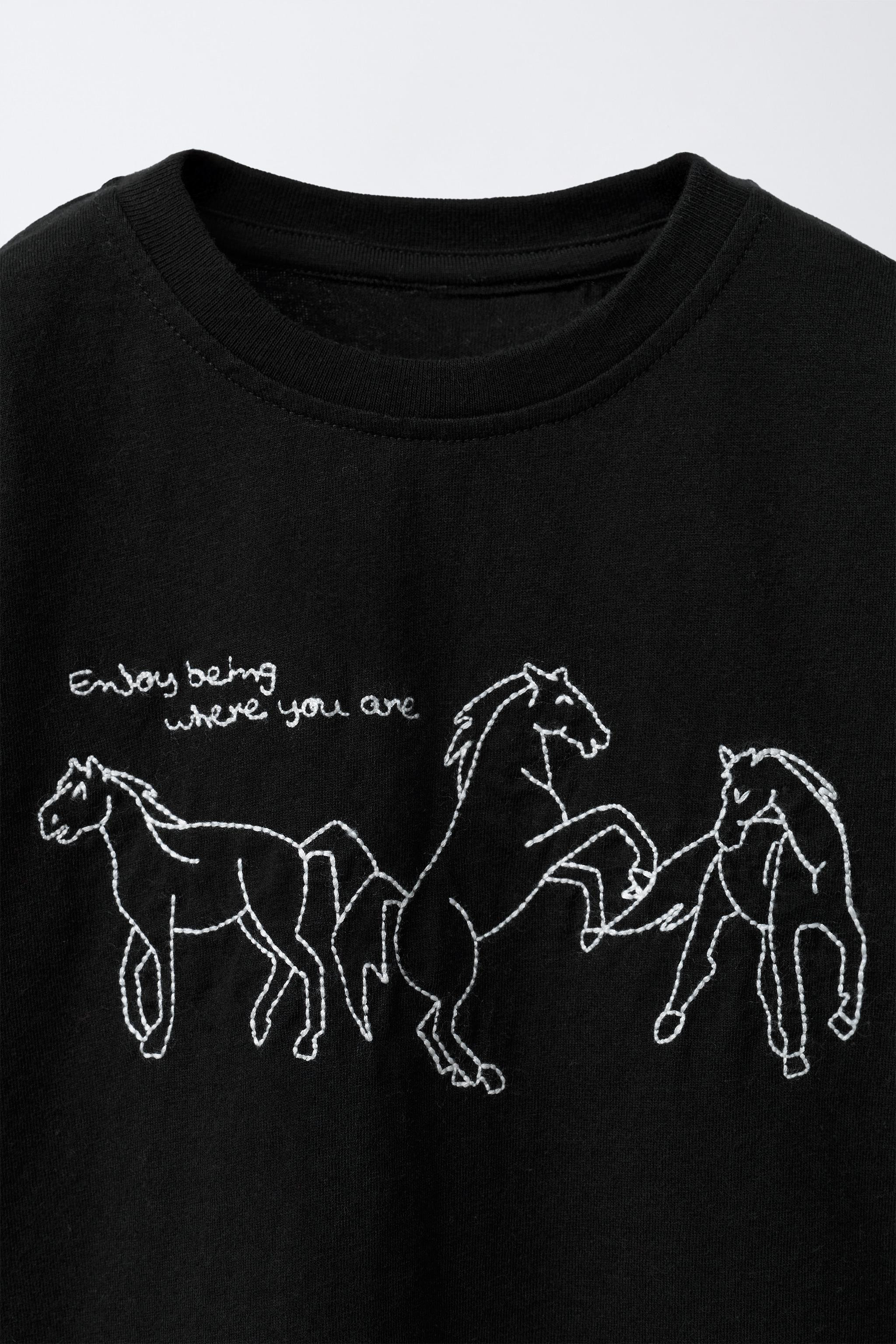 EMBROIDERED HORSES T-SHIRT | Zara US