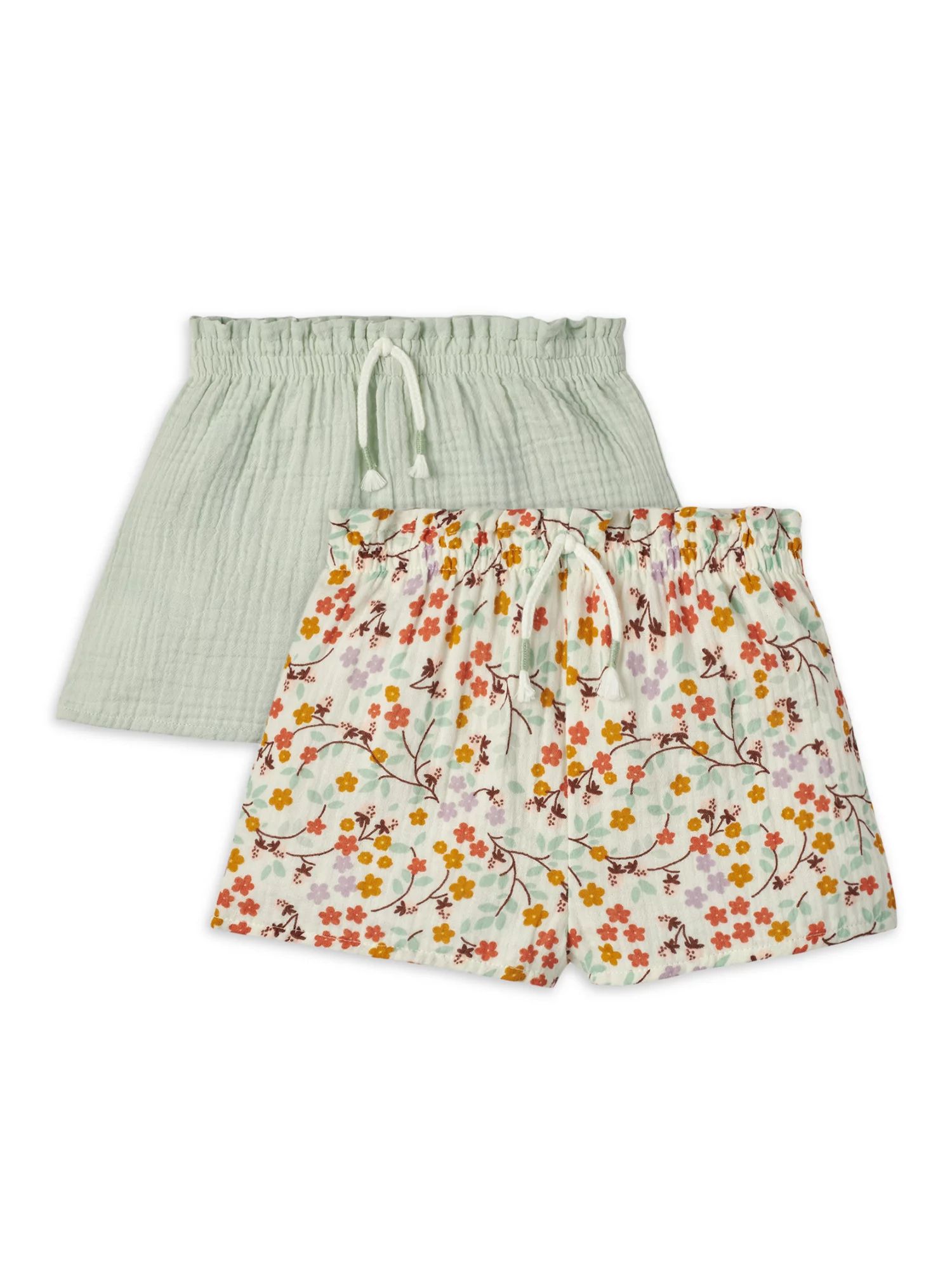 Modern Moments by Gerber Toddler Girl Gauze Shorts, 2-Pack, Sizes 12M-5T | Walmart (US)