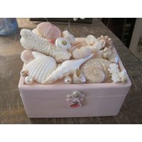 Beach Decor Seashell Jewelry Box - Handmade Shell Trinket Wooden Wedding Gift | Etsy (US)