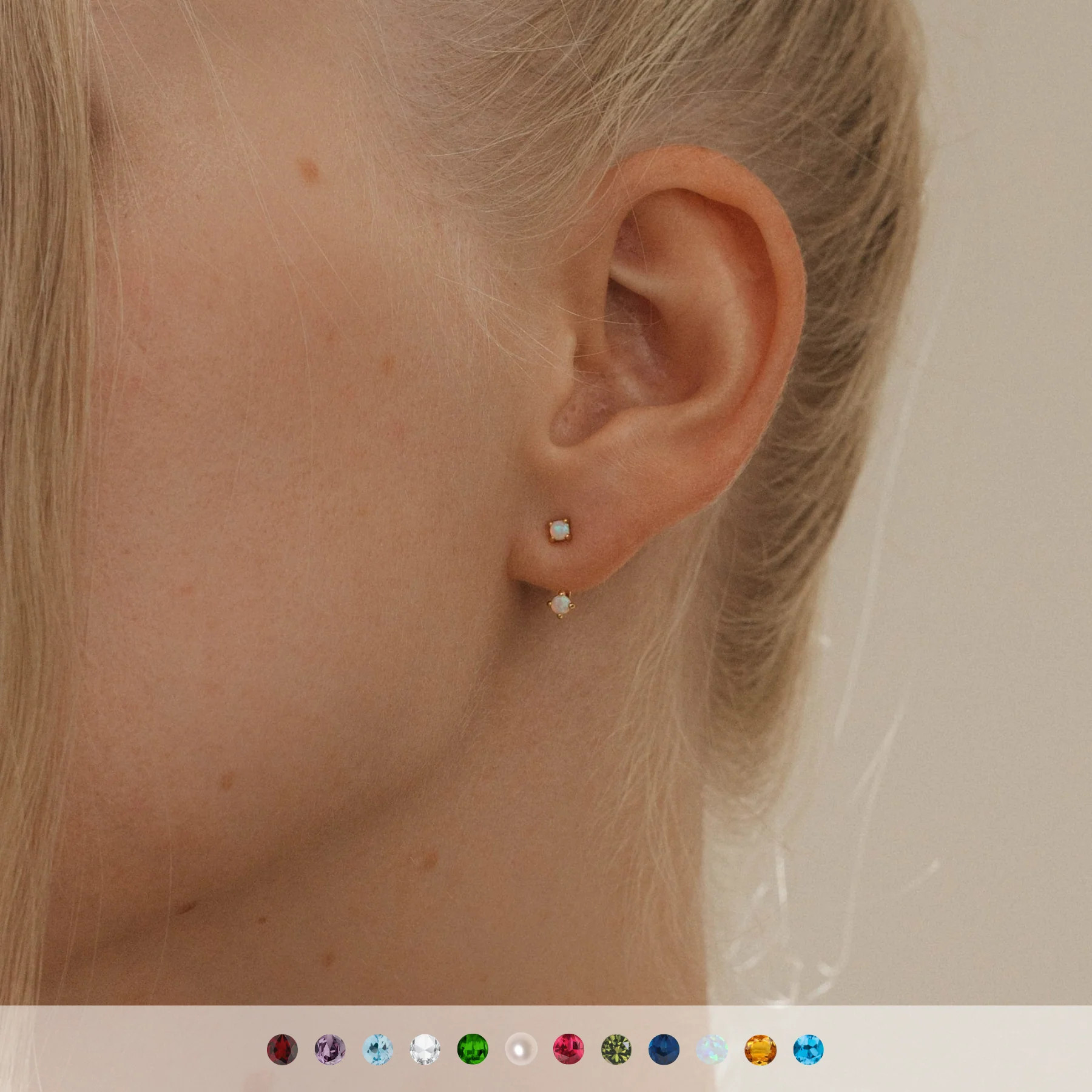 Birthstone Ear Jackets | Caitlyn Minimalist