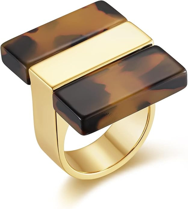 Mothers Day Gifts for Wife Leopard Ring for Women Leopard Jewelry Adjustable Gold Plated Acrylic ... | Amazon (US)