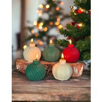 Large Christmas Ball Scented Candle, Christmas Ornaments, Festive Candle Gift, Winter Home Decor, Xmas Gift For Her, Stocking Filler, Red Green | Etsy (US)