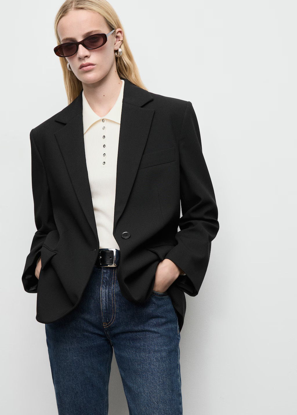 Straight blazer with flap pockets | Mango (US/MX/AU)