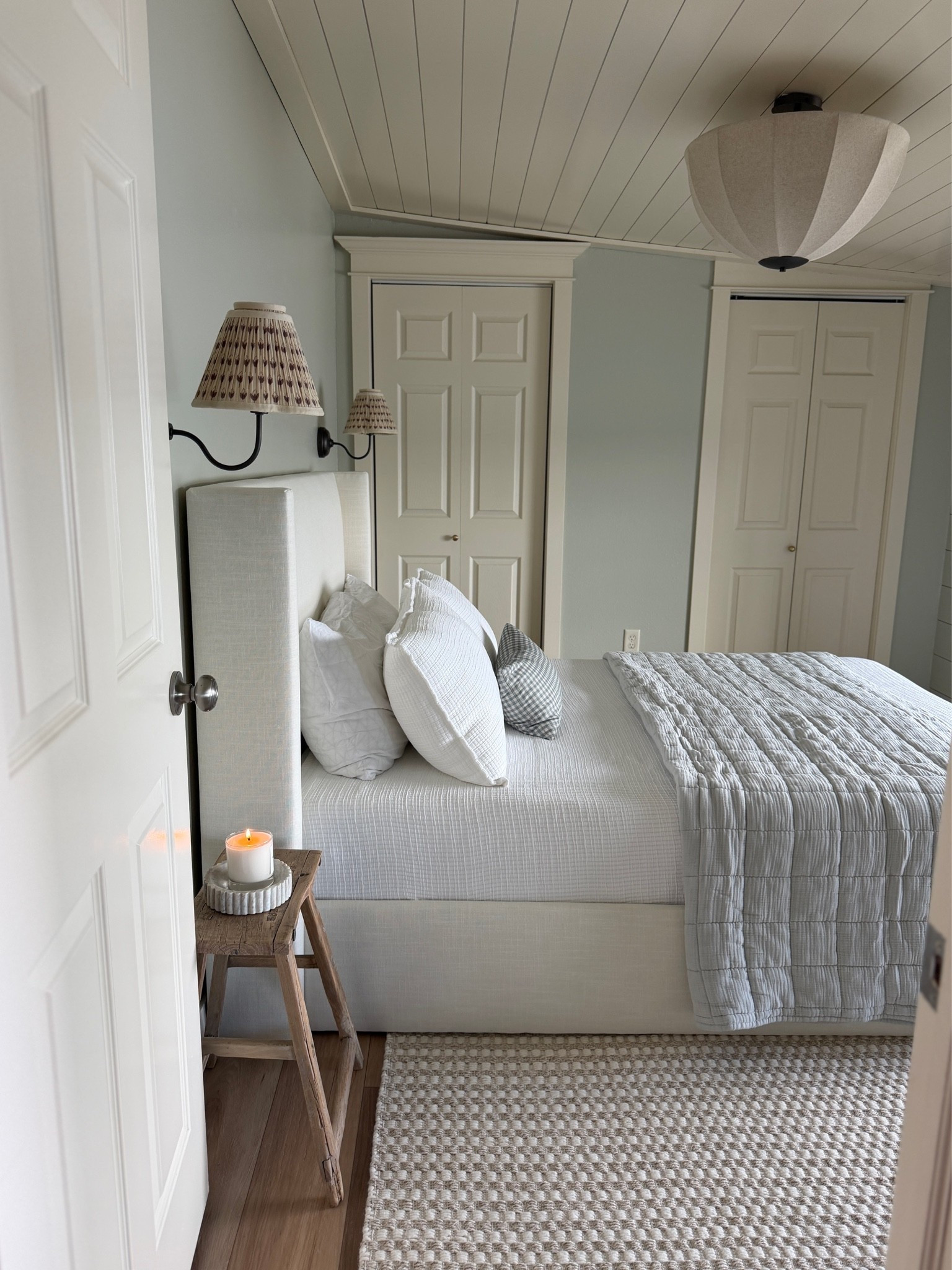 The cutest lake cabin bedroom there ever was. Love our Quince bed! Cottage style bedroom, neutral bedding

#LTKHome