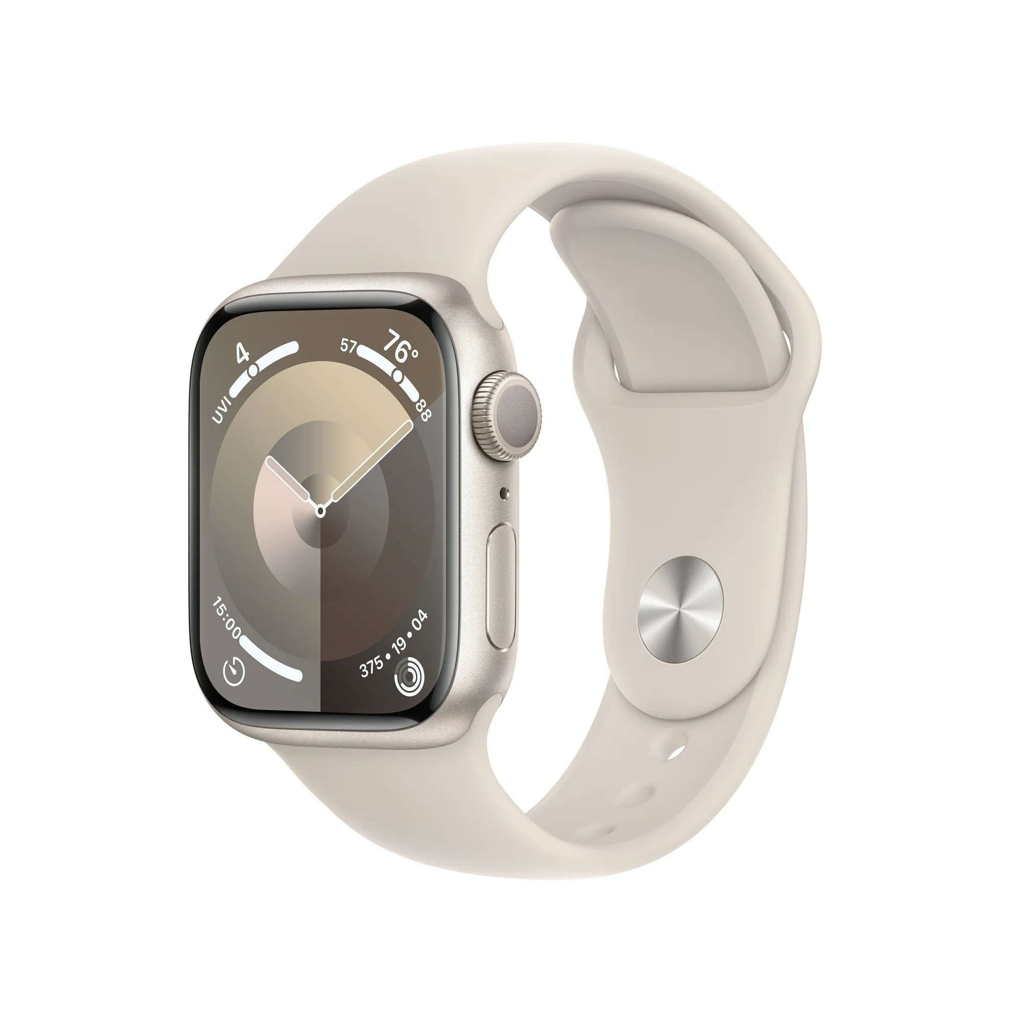 Apple Watch Series 9 GPS 41mm Starlight Aluminum Case with Starlight Sport Band - S/M | Walmart (US)