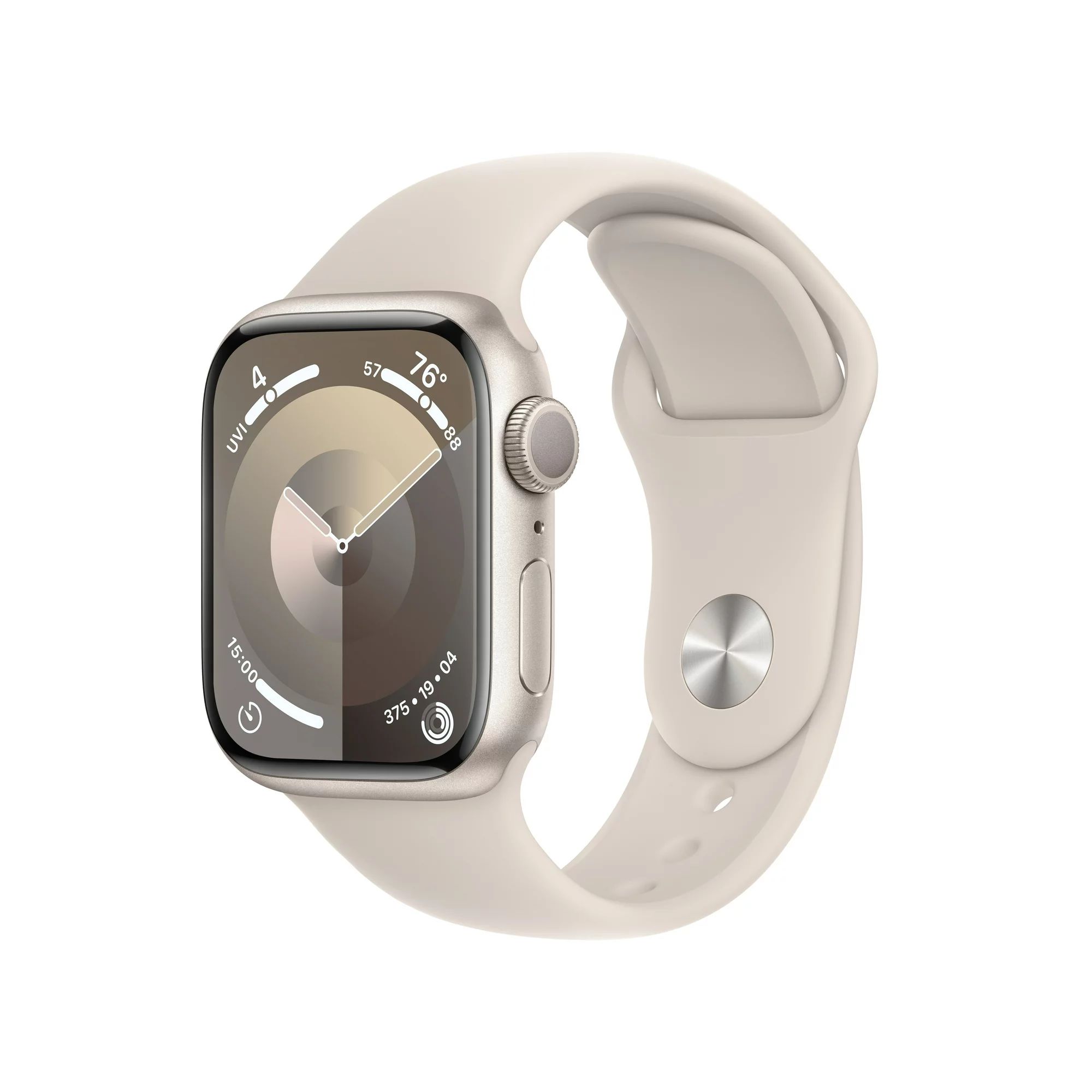 Apple Watch Series 9 GPS 41mm Starlight Aluminum Case with Starlight Sport Band - S/M | Walmart (US)