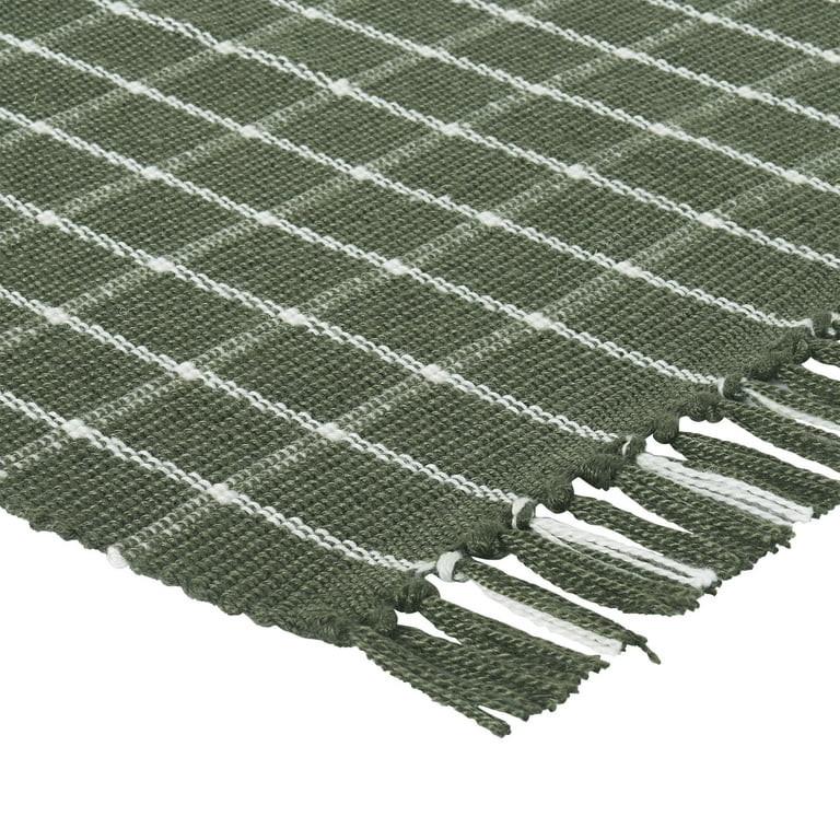 My Texas House Dark Green Plaid Indoor/Outdoor Layering Rug, 38" x 58" | Walmart (US)