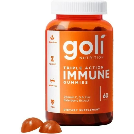 Goli Nutrition Triple Action Immune Gummies, Energy and Immune Support, 60 Count | Walmart (US)