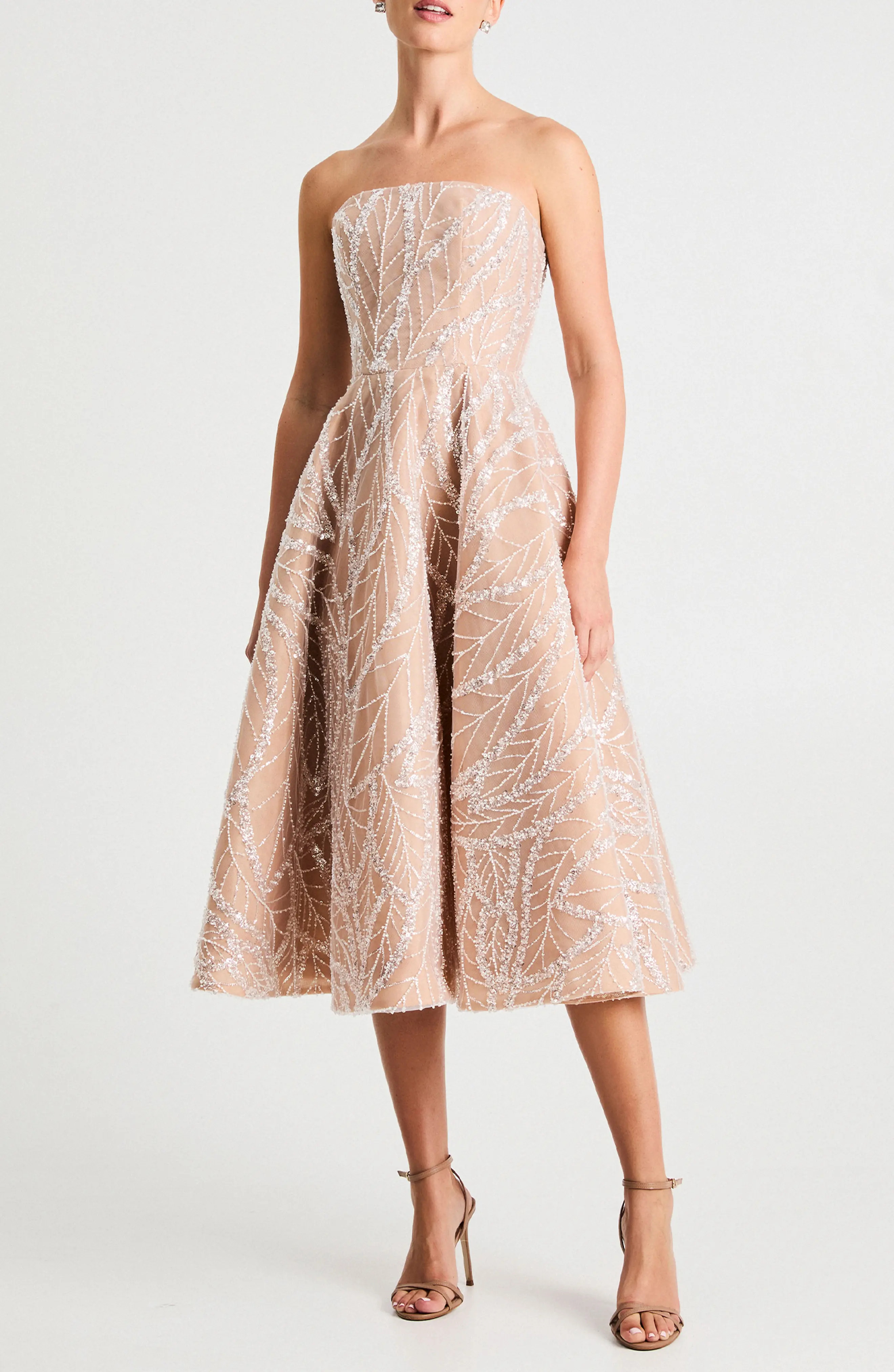 Vivi Embellished Strapless Cocktail Midi Dress | Nordstrom Rack