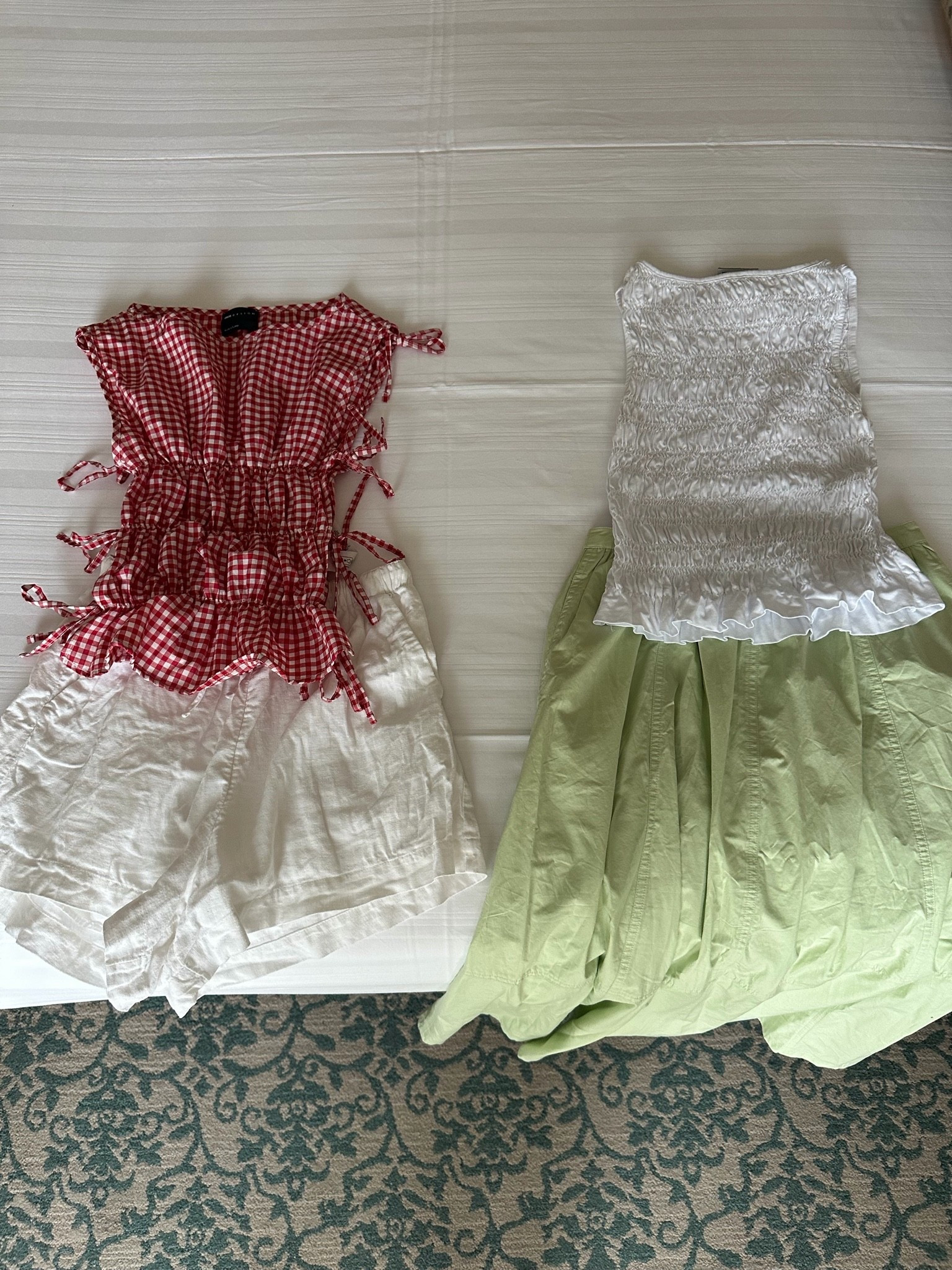 Epcot outfit choices 🤔 #disneyoutfit #ootd #skirtoutfit #maxiskirt #gingham
