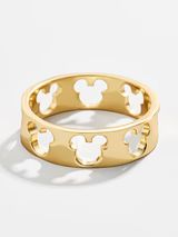 Mickey Mouse Outline 18K Gold Plated Sterling Silver Ring - Gold | BaubleBar (US)