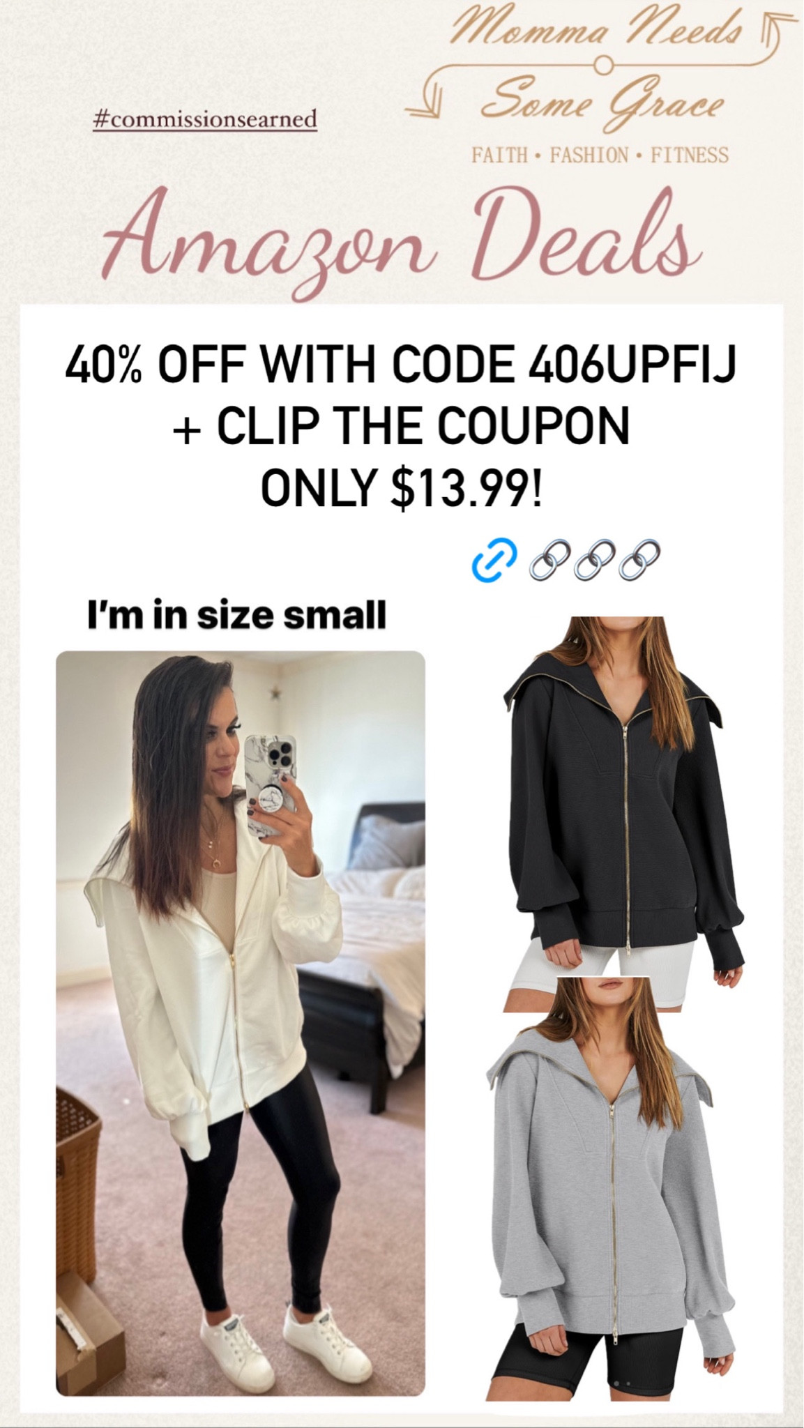 Full zip sweatshirt on sale for $14!

#LTKFindsUnder100 #LTKSaleAlert #LTKSeasonal