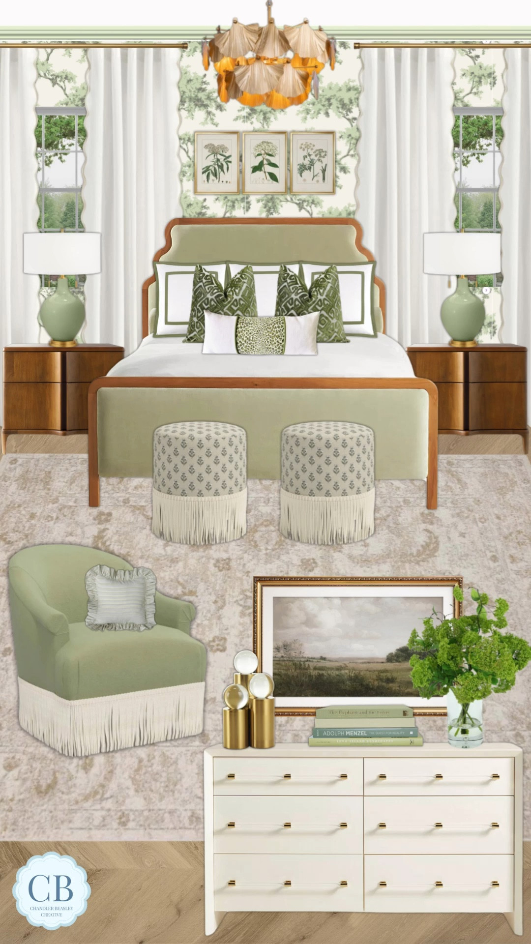 A beautiful green bedroom using this stunning bed from @anthropologie

#LTKStyleTip #LTKHome #LTKVideo