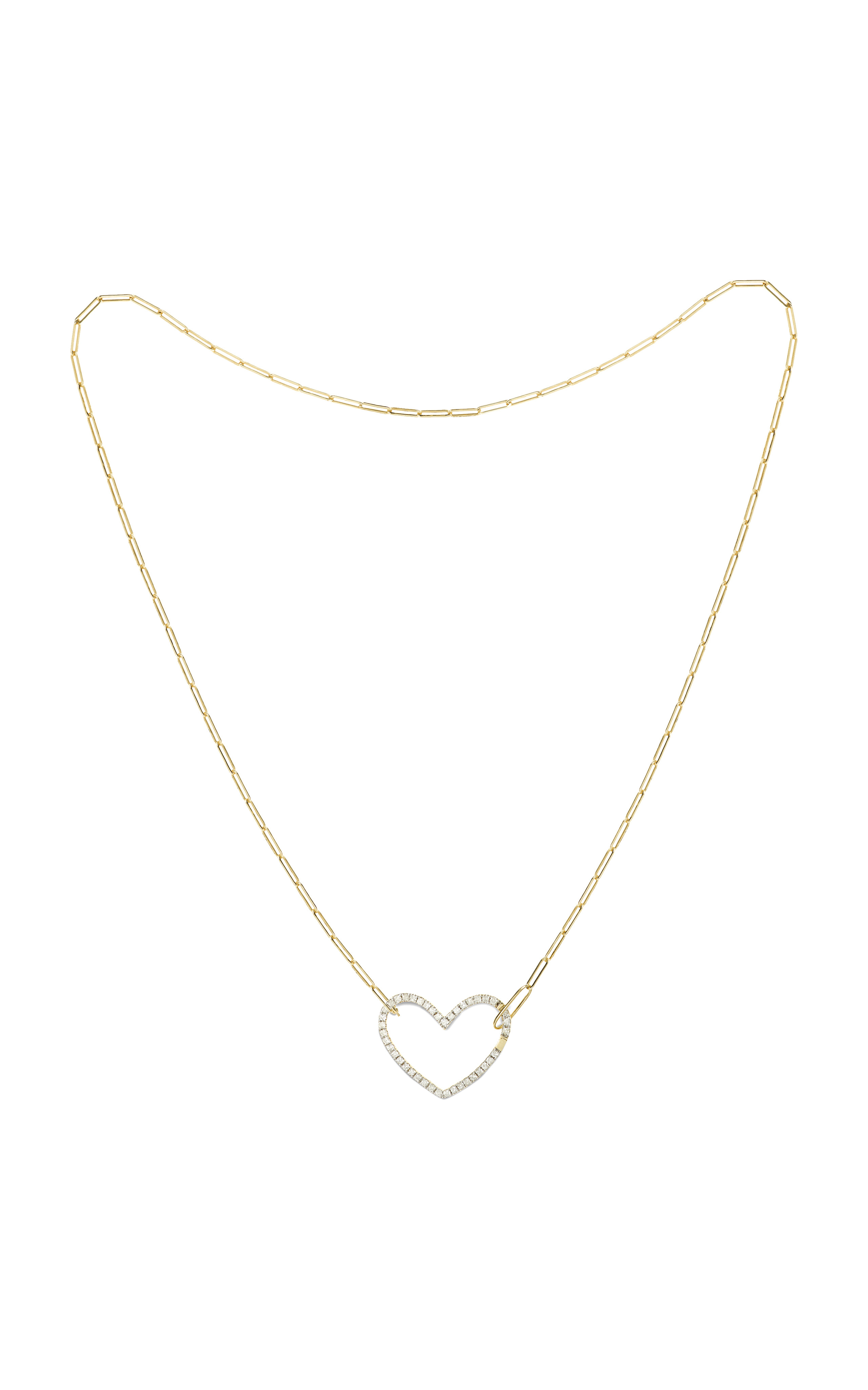 18K Yellow Gold Diamond Heart Necklace | Moda Operandi (Global)