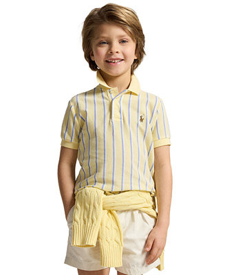 Boys' 2-7 Striped Oxford Mesh Polo Shirt | Macy's