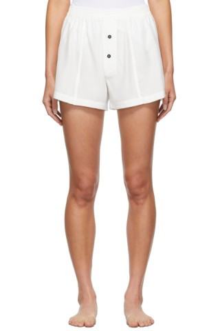 Kiki de Montparnasse - White Silk Boxer Shorts | SSENSE