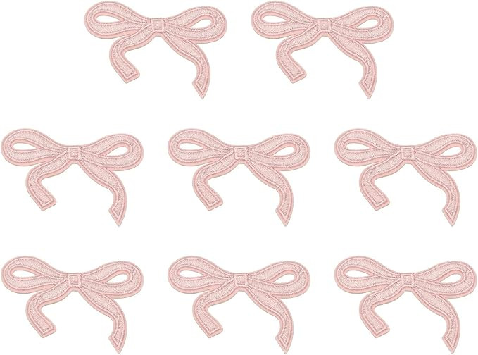 M METERXITY 8 Pack Bow Iron on Patches, 3x2 Inch Cute Sew on Bow Embroidered Patches Decorative A... | Amazon (US)