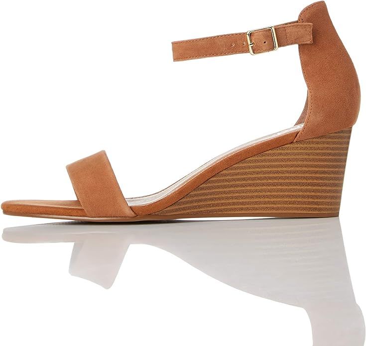 find. Women's Wedge Leather Open Toe Sandals | Amazon (US)