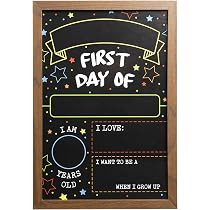 First Day Last Day of School Double Sided Sign with Frame (Reusable Dry Erase Board for Liquid Ch... | Amazon (US)