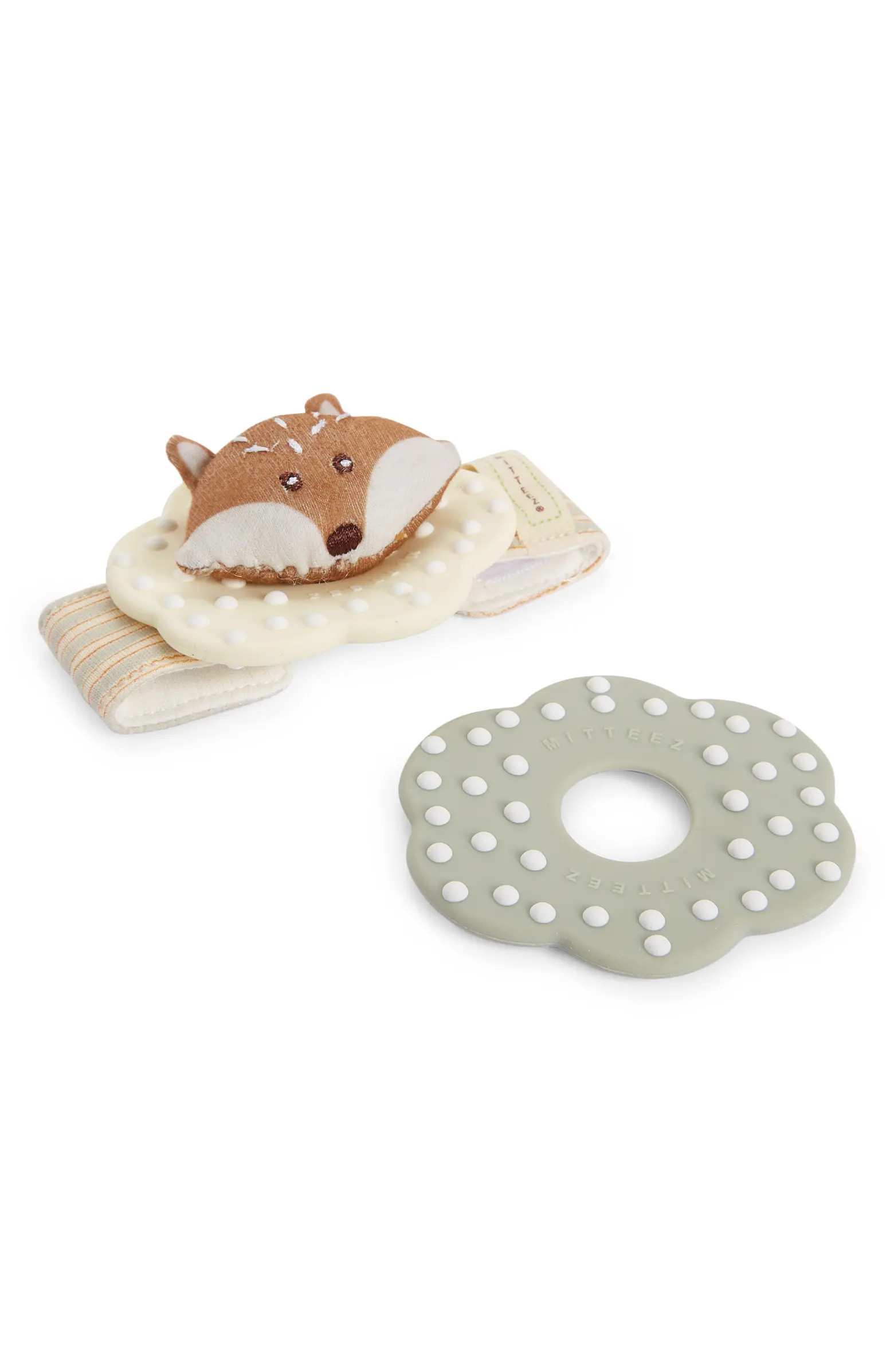 MITTEEZ Organic Cotton Baby Teething Wristlet Rattle | Nordstrom | Nordstrom