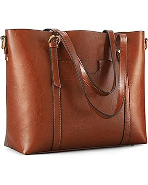 Kattee Genuine Leather Women Tote Bag Soft Handbags Vintage Shoulder Purses Fashion Top Handle Ba... | Amazon (US)