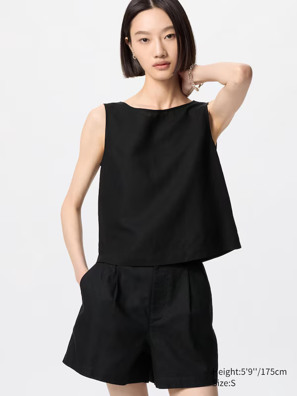 Linen Blend Blouse (Sleeveless) | UNIQLO (UK)