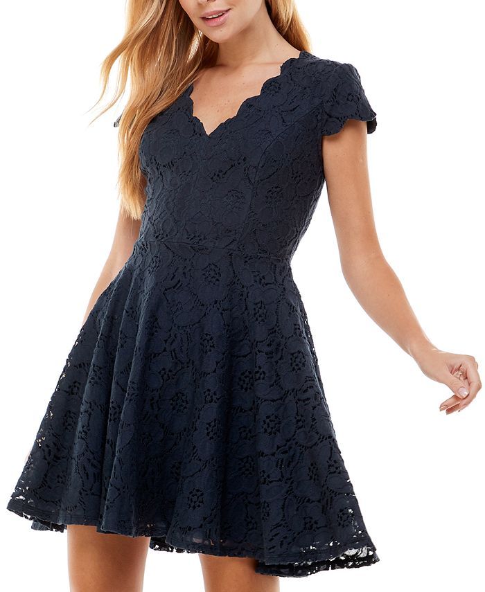 City Studios Juniors' Lace Back-Cutout Dress & Reviews - Dresses - Juniors - Macy's | Macys (US)