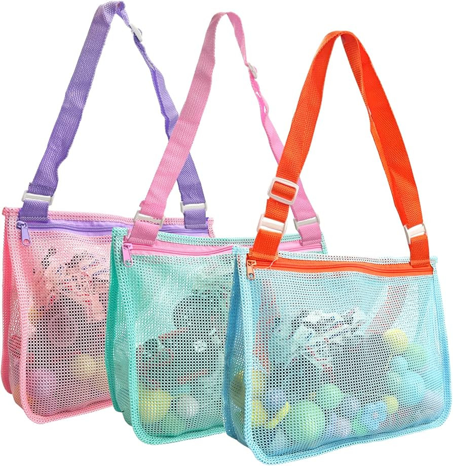 LEBERY 3Pcs Seashell Collecting Bag Beach Toy Mesh Beach Bag Kids Mesh Sand Toy Bag for Beach Mes... | Amazon (CA)