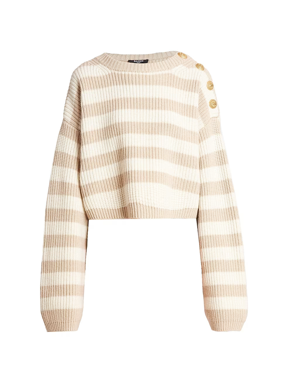 Cropped Striped Cashmere Sweater | Saks Fifth Avenue
