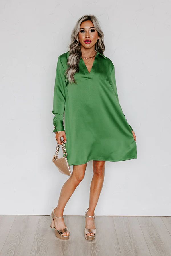 Love Crush Shift Dress in Green | Impressions Online Boutique