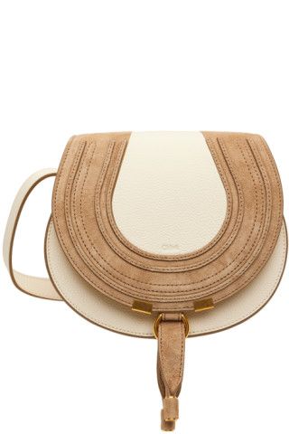 Off-White & Tan Small Marcie Saddle Bag | SSENSE