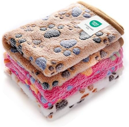 1 Pack 3 Blankets Super Soft Fluffy Premium Fleece Pet Blanket Flannel Throw for Dog Puppy Cat Pa... | Amazon (US)