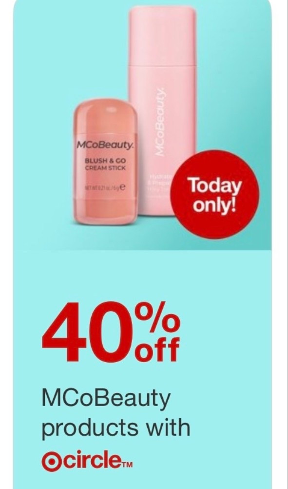 40% off MCoBeautynfor target deal days! Today only!



#LTKSaleAlert #LTKBeauty