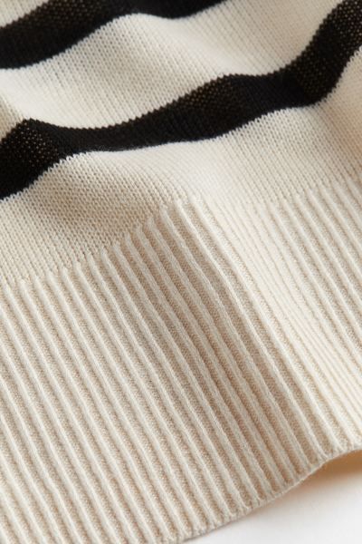 Fine-knit Sweater - Cream/black striped - Ladies | H&M US | H&M (US + CA)