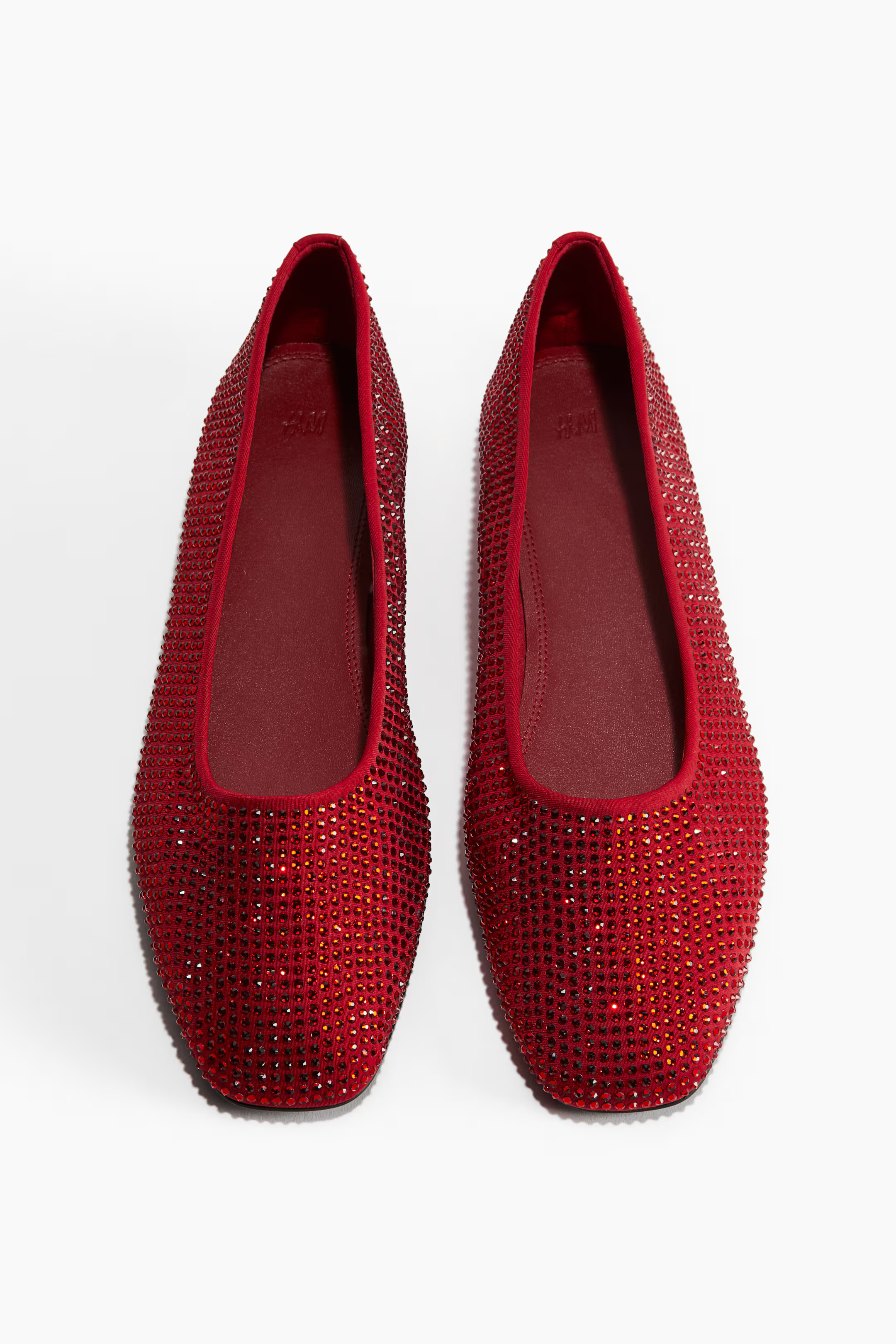 Rhinestone-Embellished Ballet Flats | H&M (US + CA)